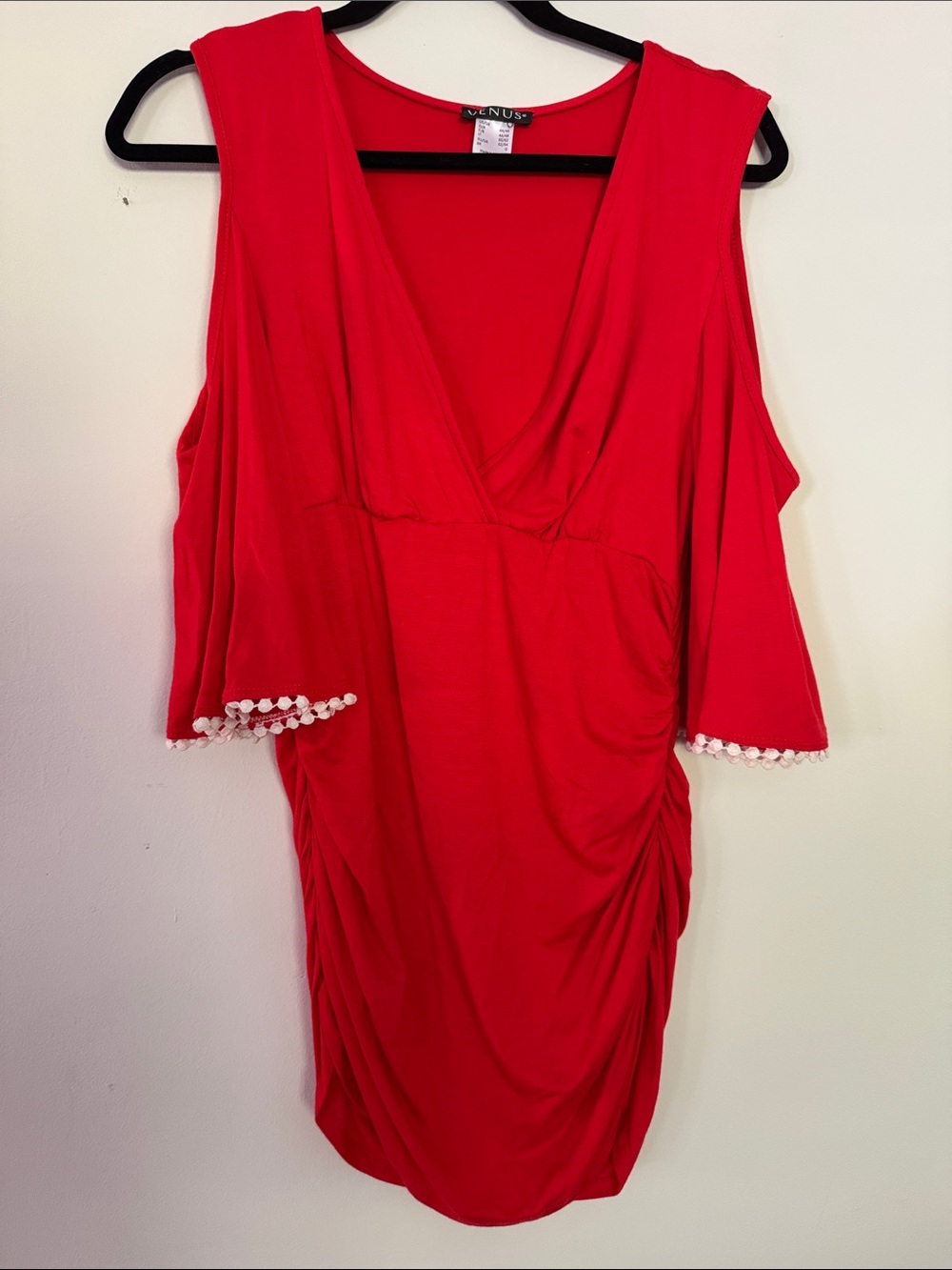 Venus Dark Orange/Red Cold-Shoulder Women’s Blouse